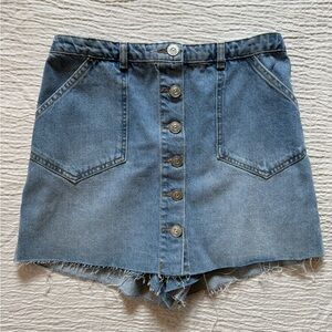 BDG Blue Button-Up Jean Skort